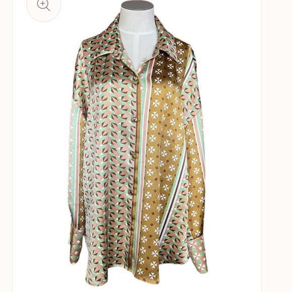 House of Harlow 1960 Tops - House of Harlow 1960 Geometric Pattern Blouse